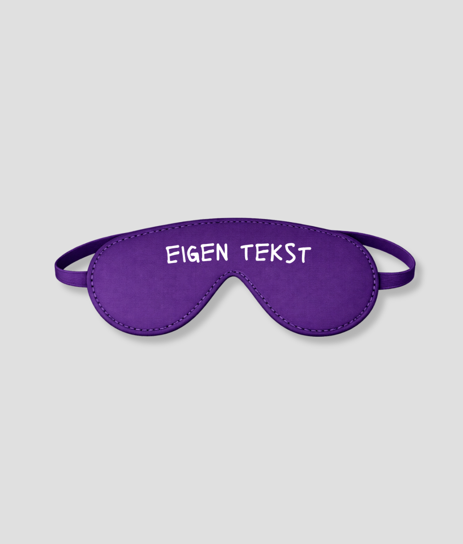 eigen tekst op slaapmasker