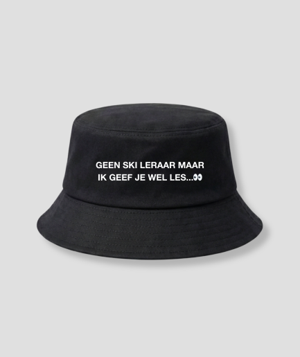 geen ski leraar buckethat