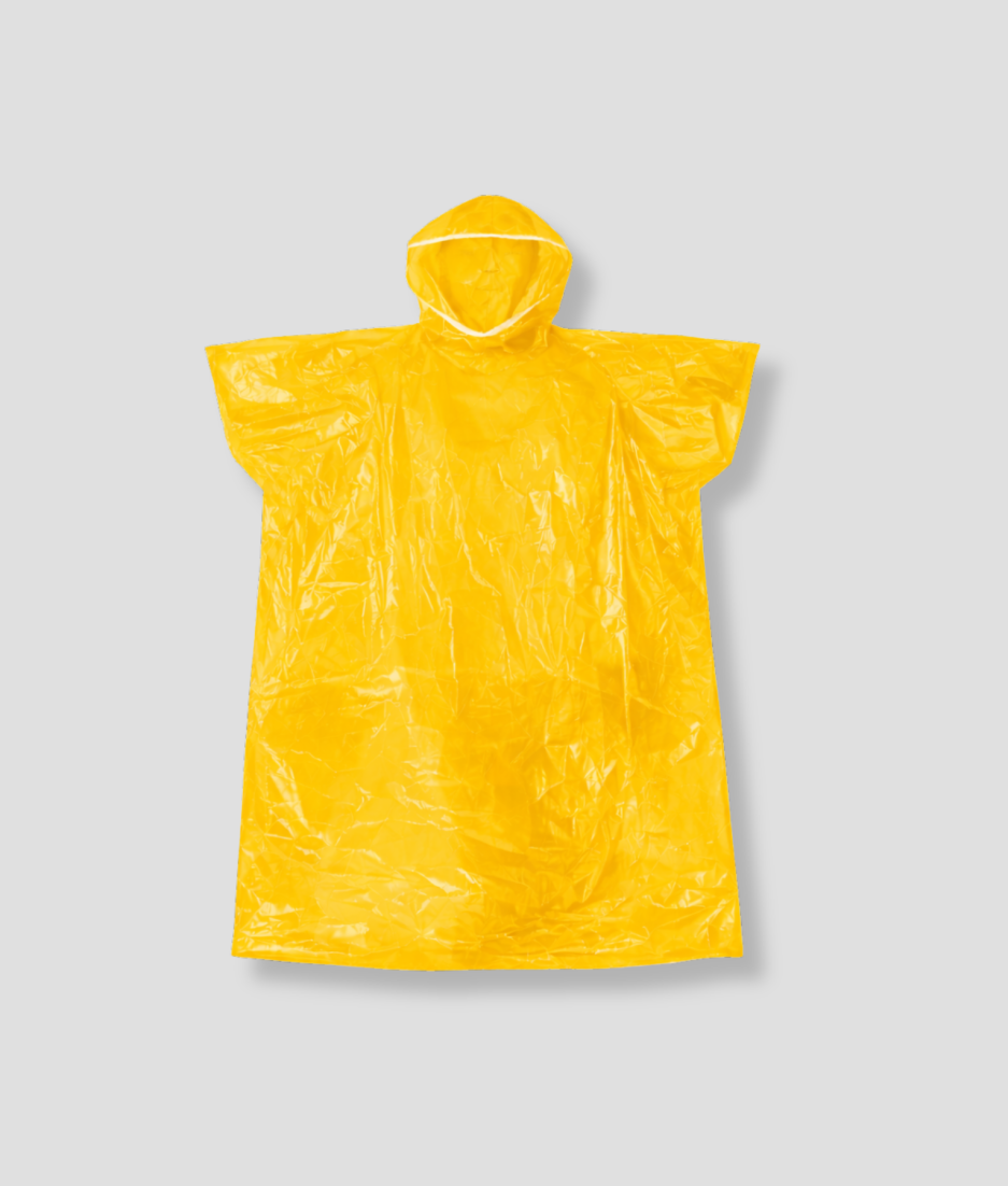 gele poncho regen