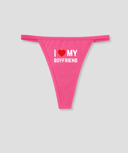 i love my boyfriend string, roze