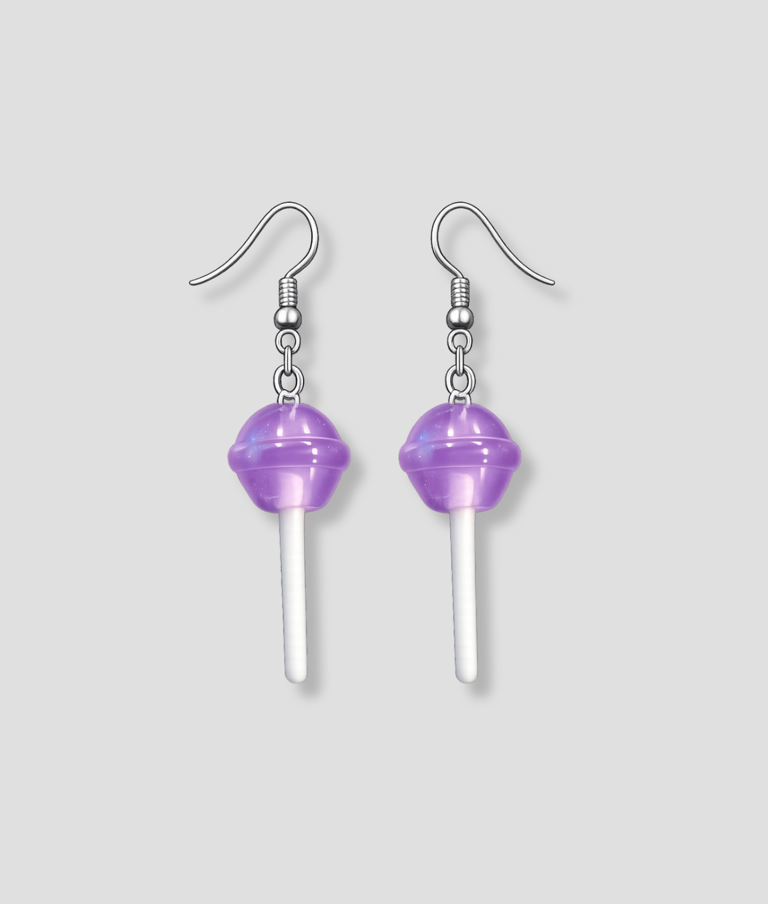 paarse lolly oorbellen