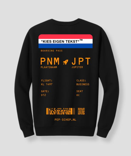 sweater boarding pass zwart vlag nl