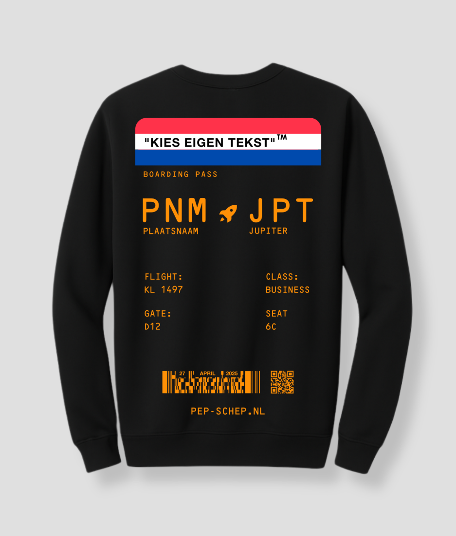 sweater boarding pass zwart vlag nl