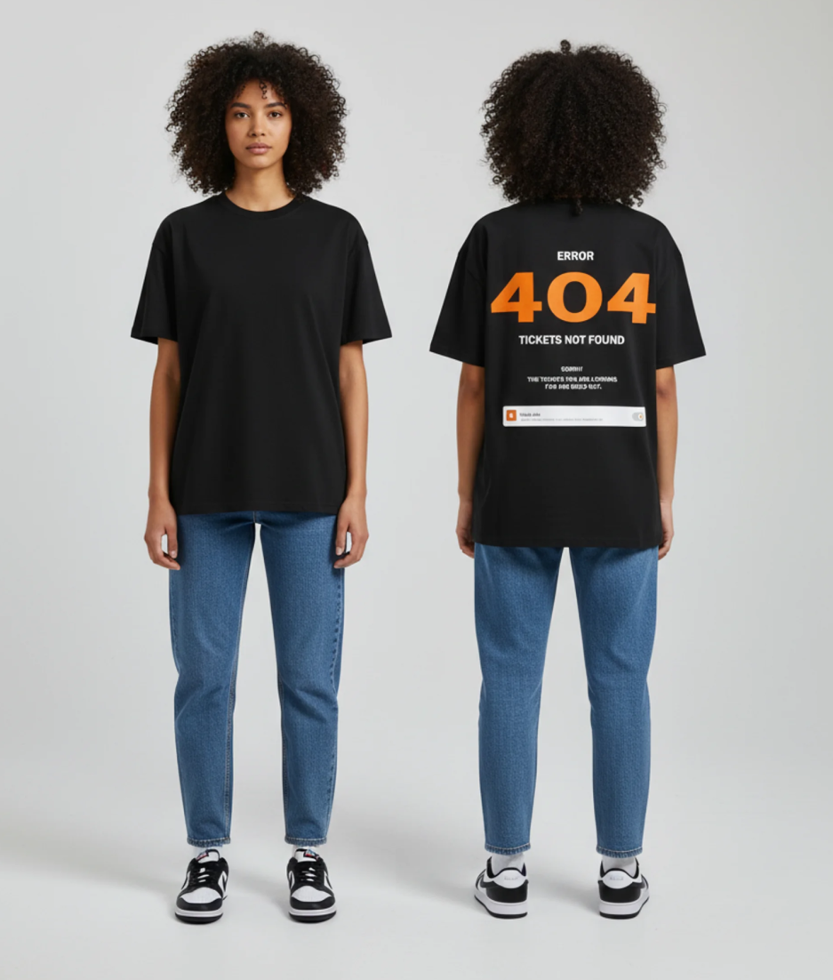 404 oversized shirt zwart model