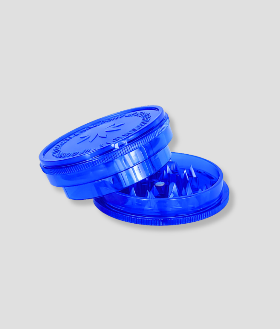 blauwe plastic grinder