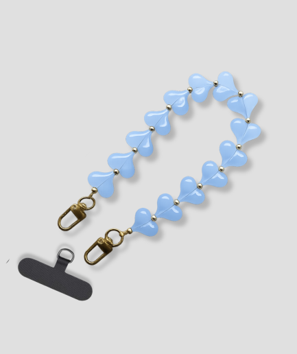 blauwe telefoonhanger kort