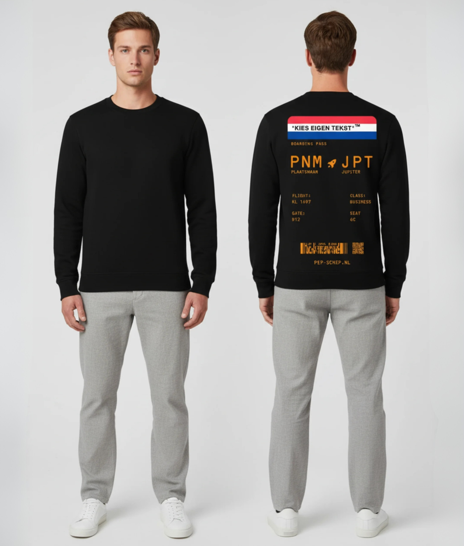 boarding pass sweater hoodie zwarte