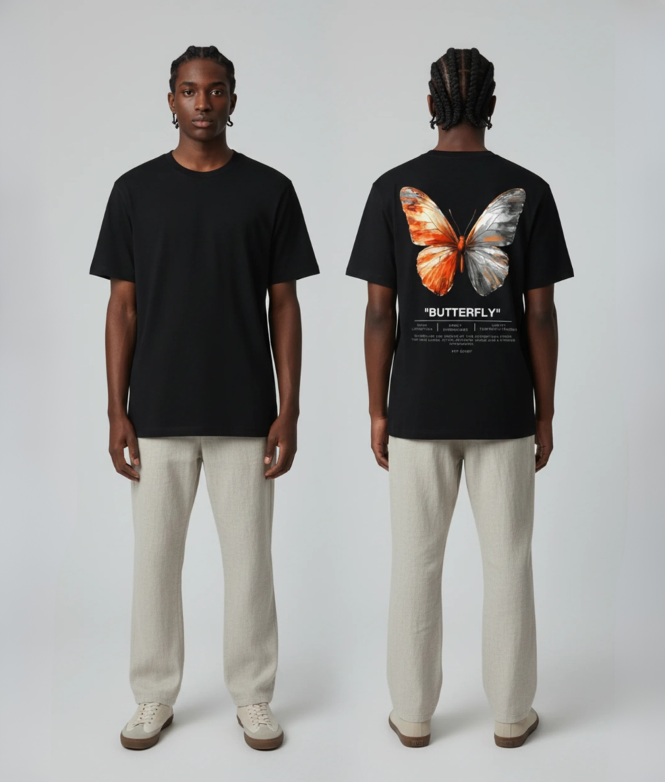 butterfly tee orange