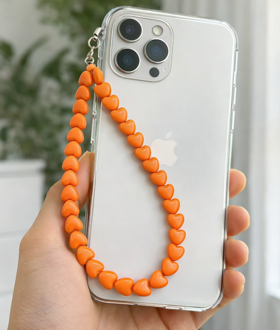 cute oranje telefoonhanger