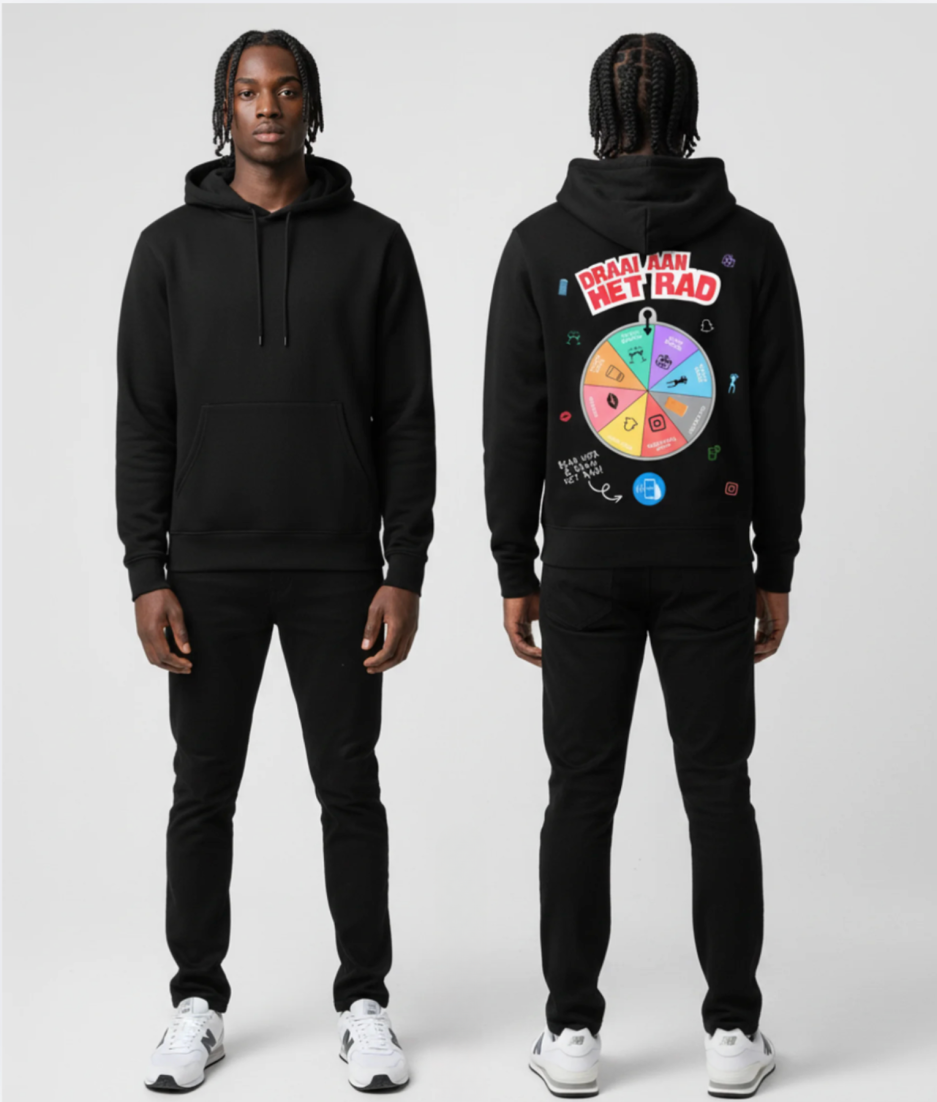 draai aan het rad zwarte hoodie