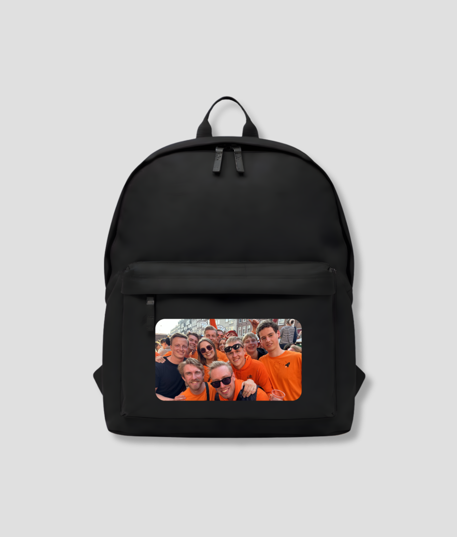 eigen foto rugtas zwart
