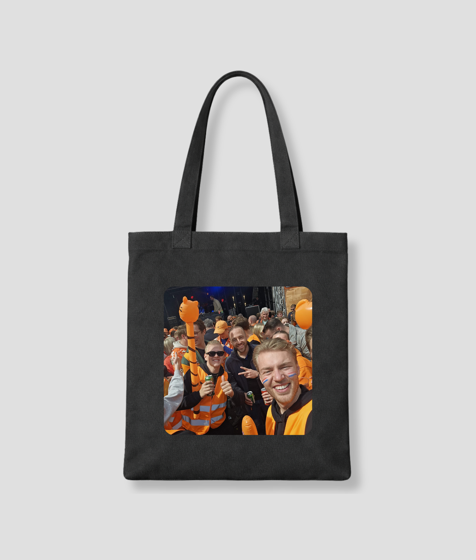 eigen foto tote bag zwart voorbeeld