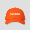eigen tekst oranje pet