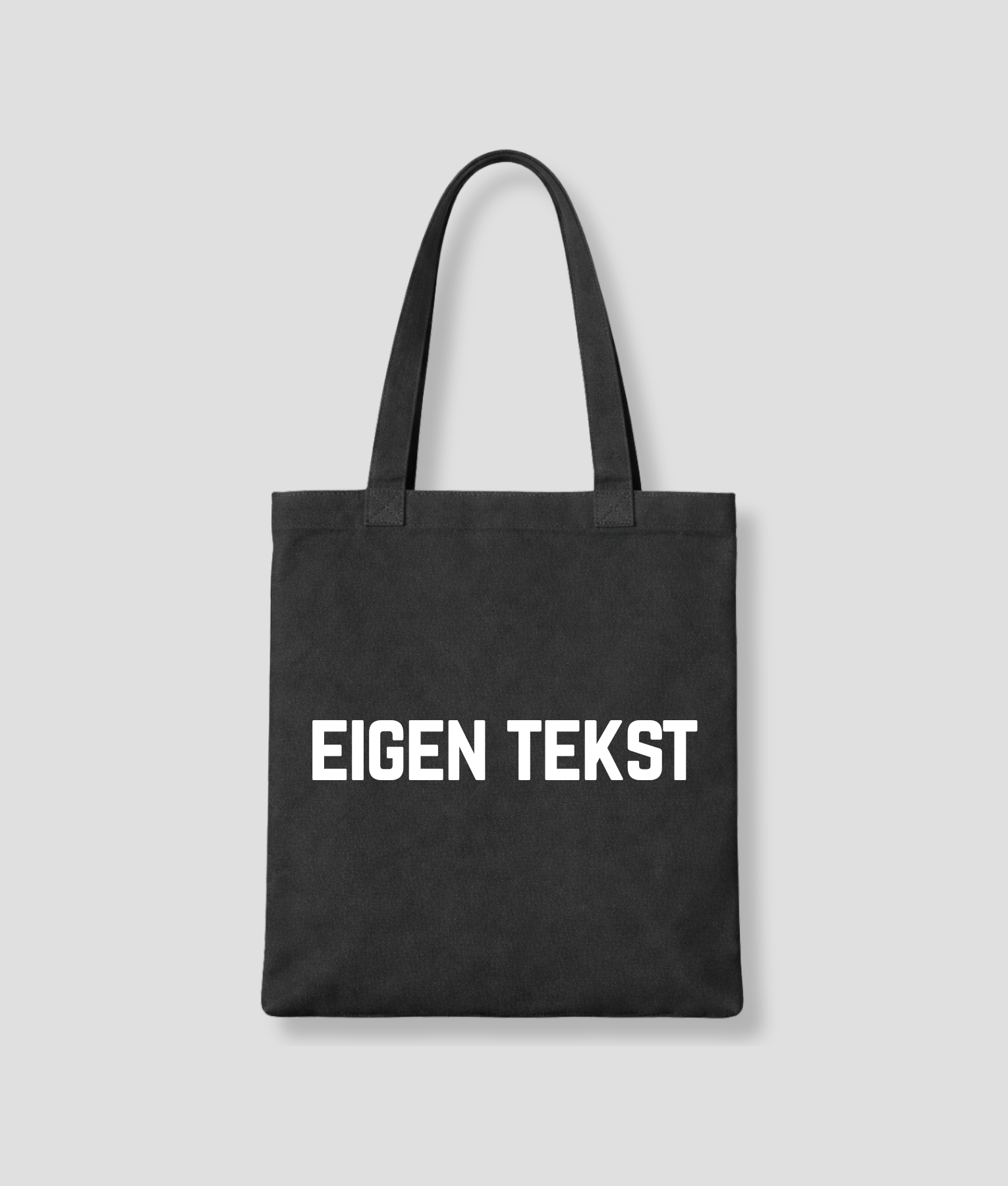 eigen tekst tote bag zwart