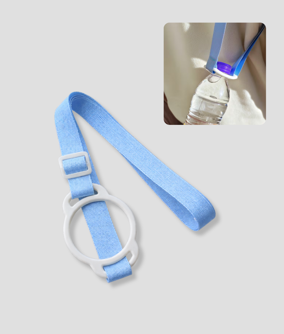 flesjes houder schouder blauw