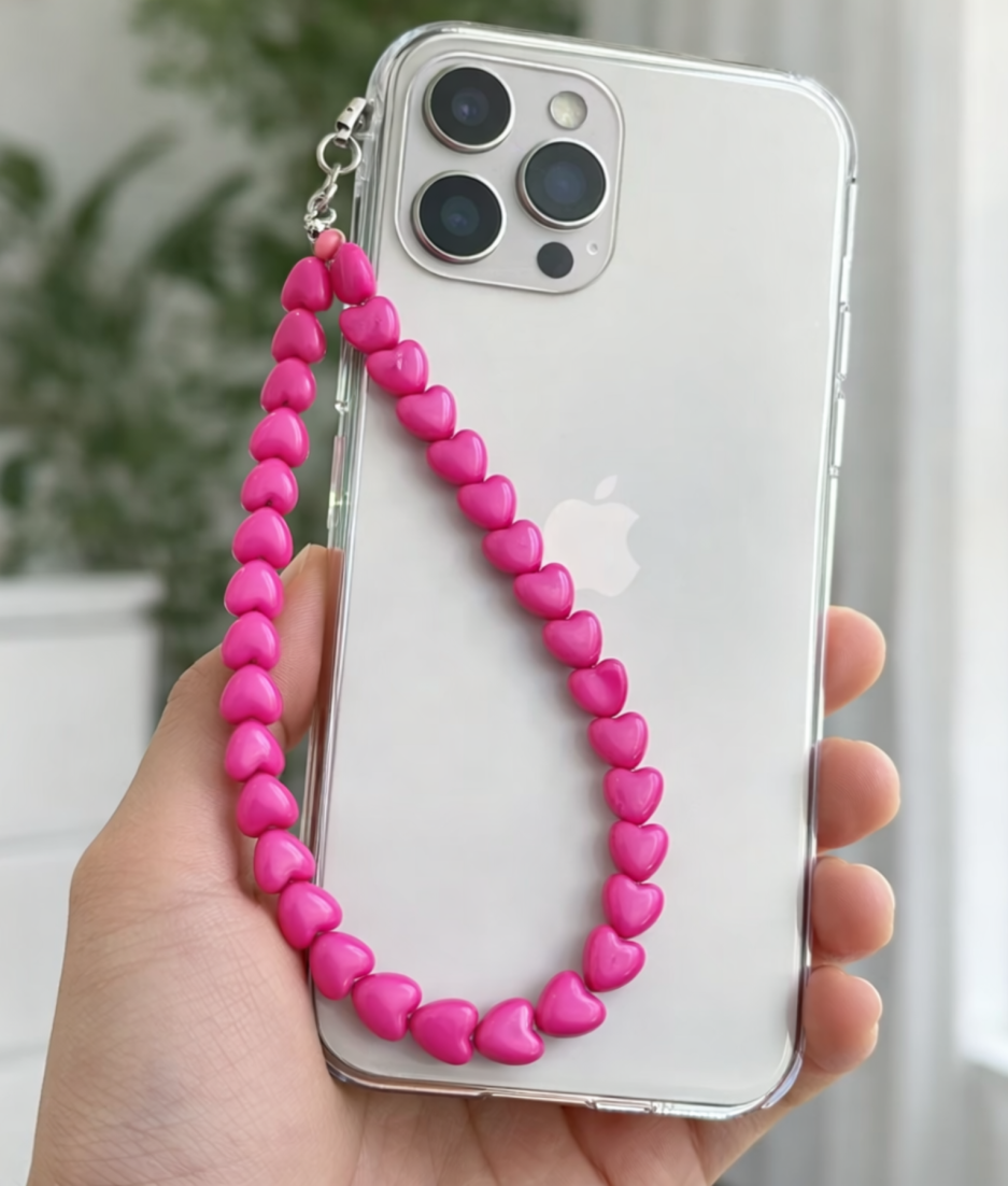 kralen hanger telefoon roze