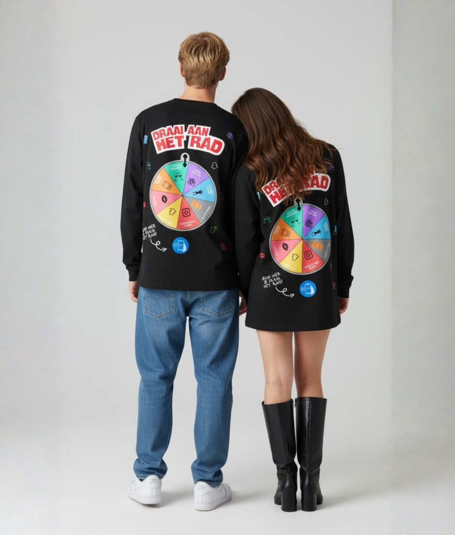 longsleeve draai aan het rad zwart