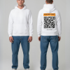 model witte hoodie qr code