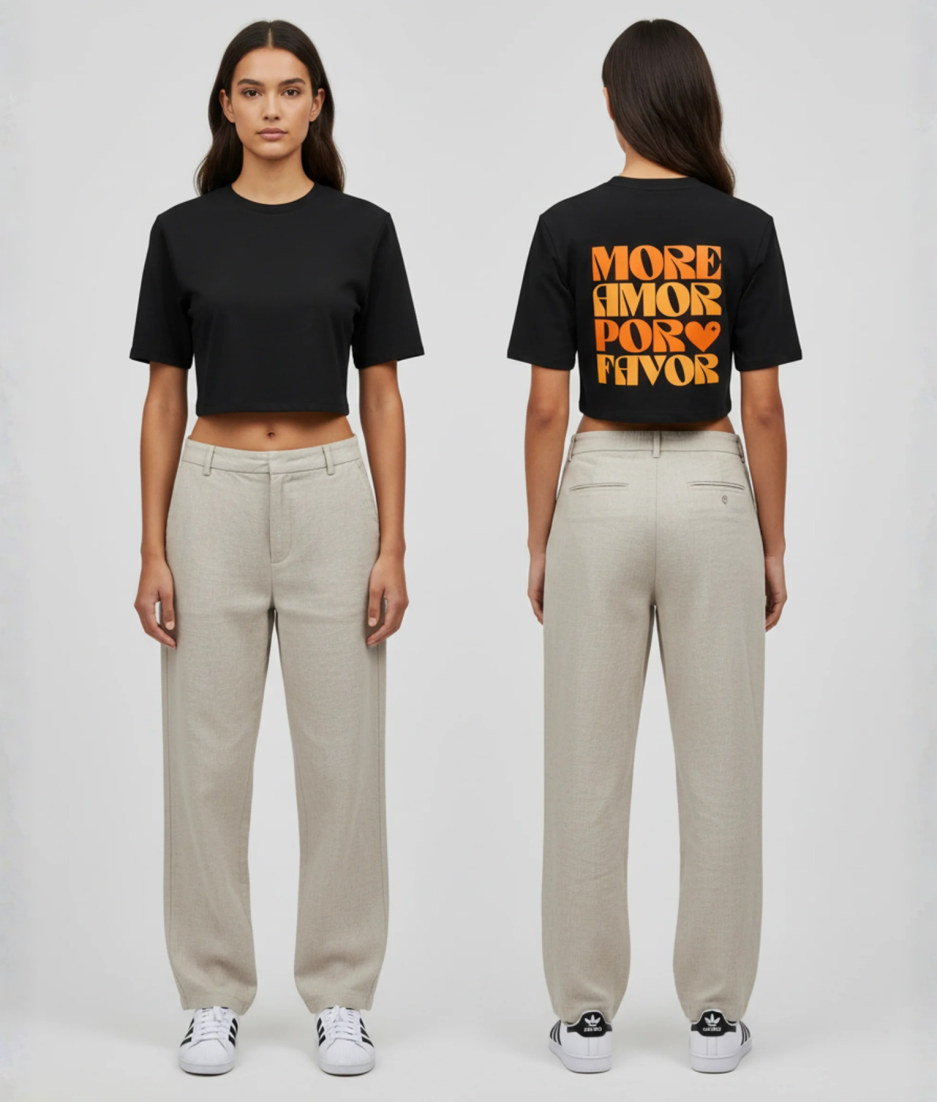 more amor croptop zwart