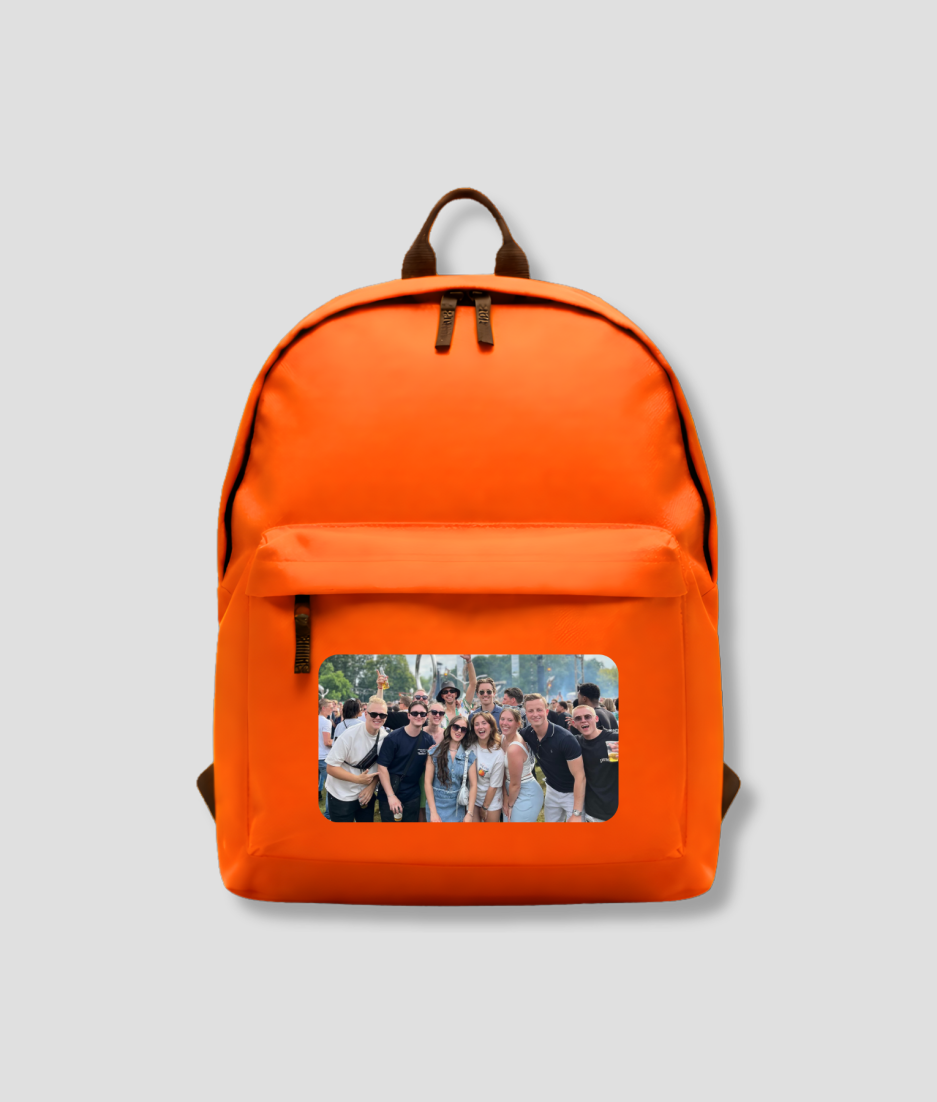 oranje tas met eigen foto