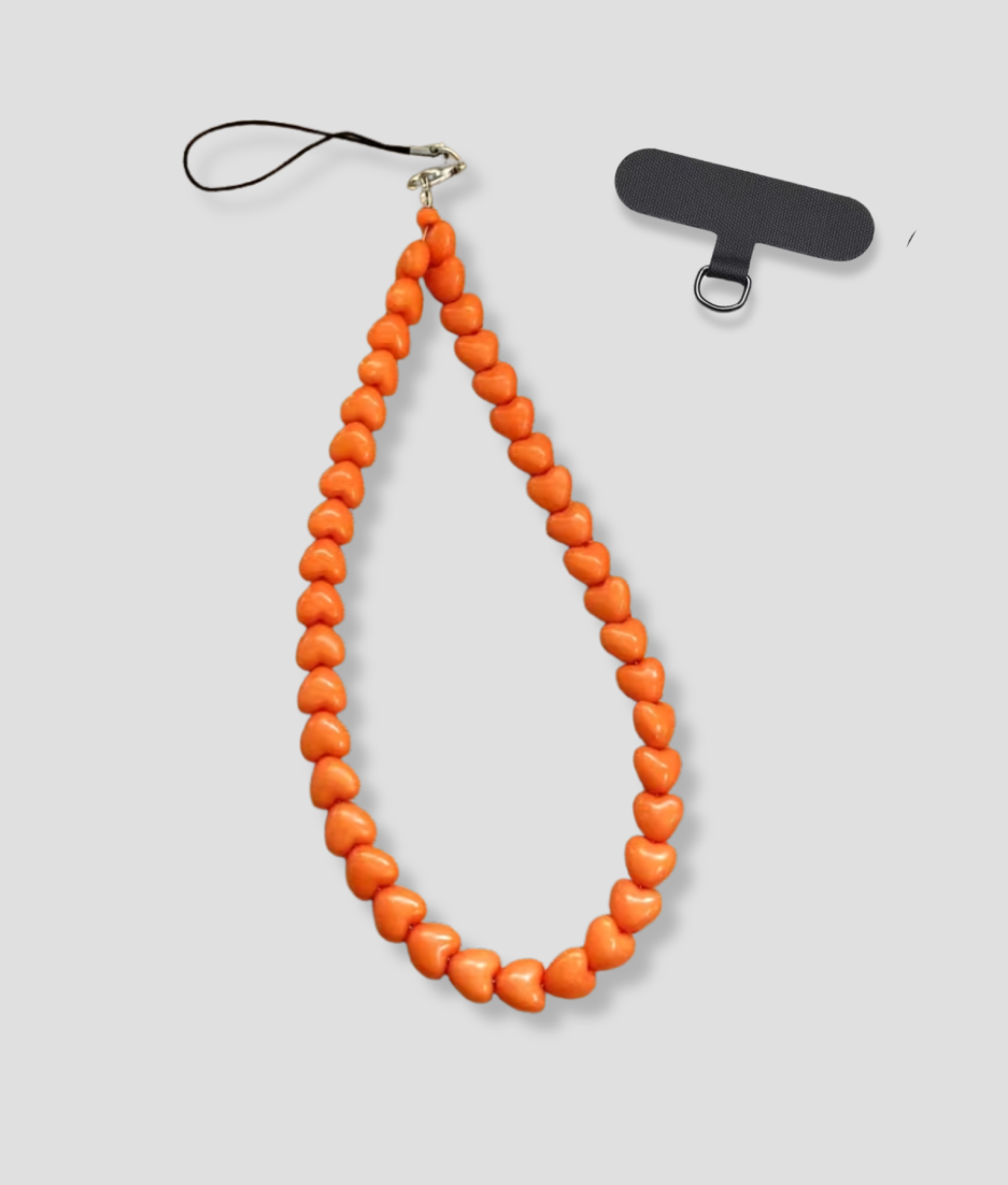 oranje telefoonhanger kort