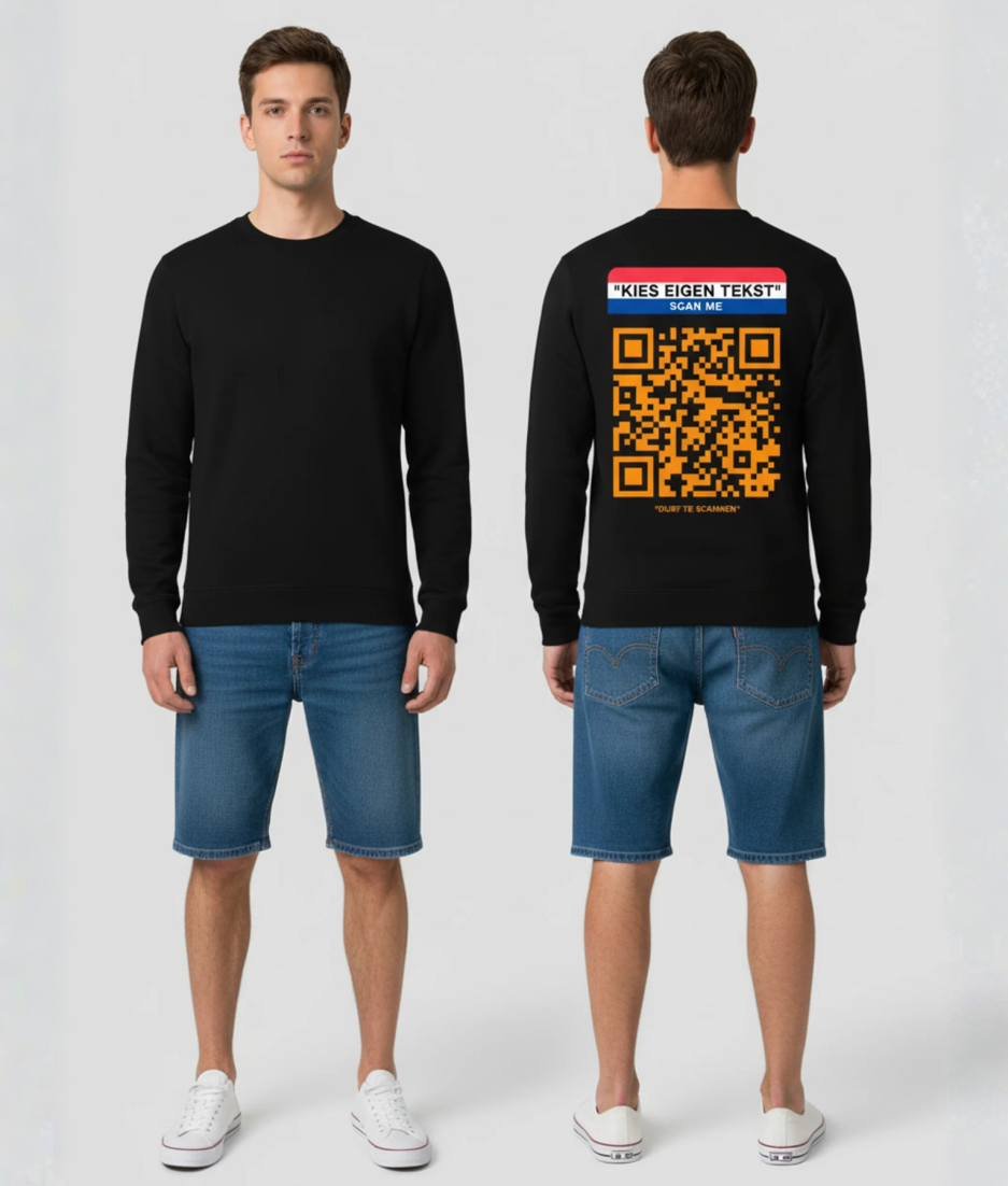 qr code hoodie zwart nl