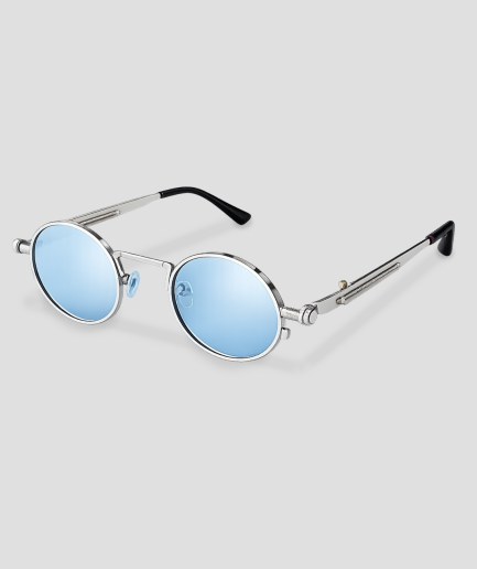 retro bril getinte blauwe glazen