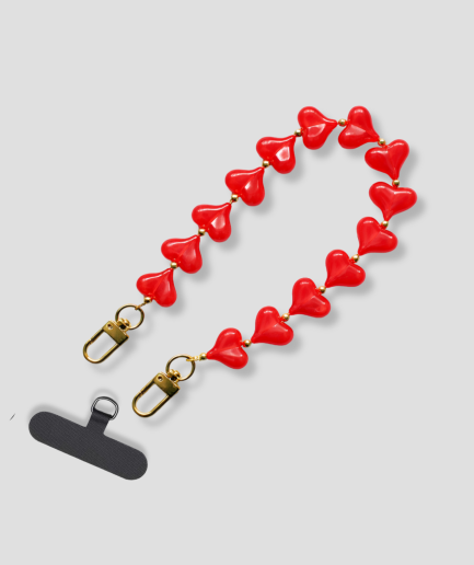 rode hartjes telefoonhanger