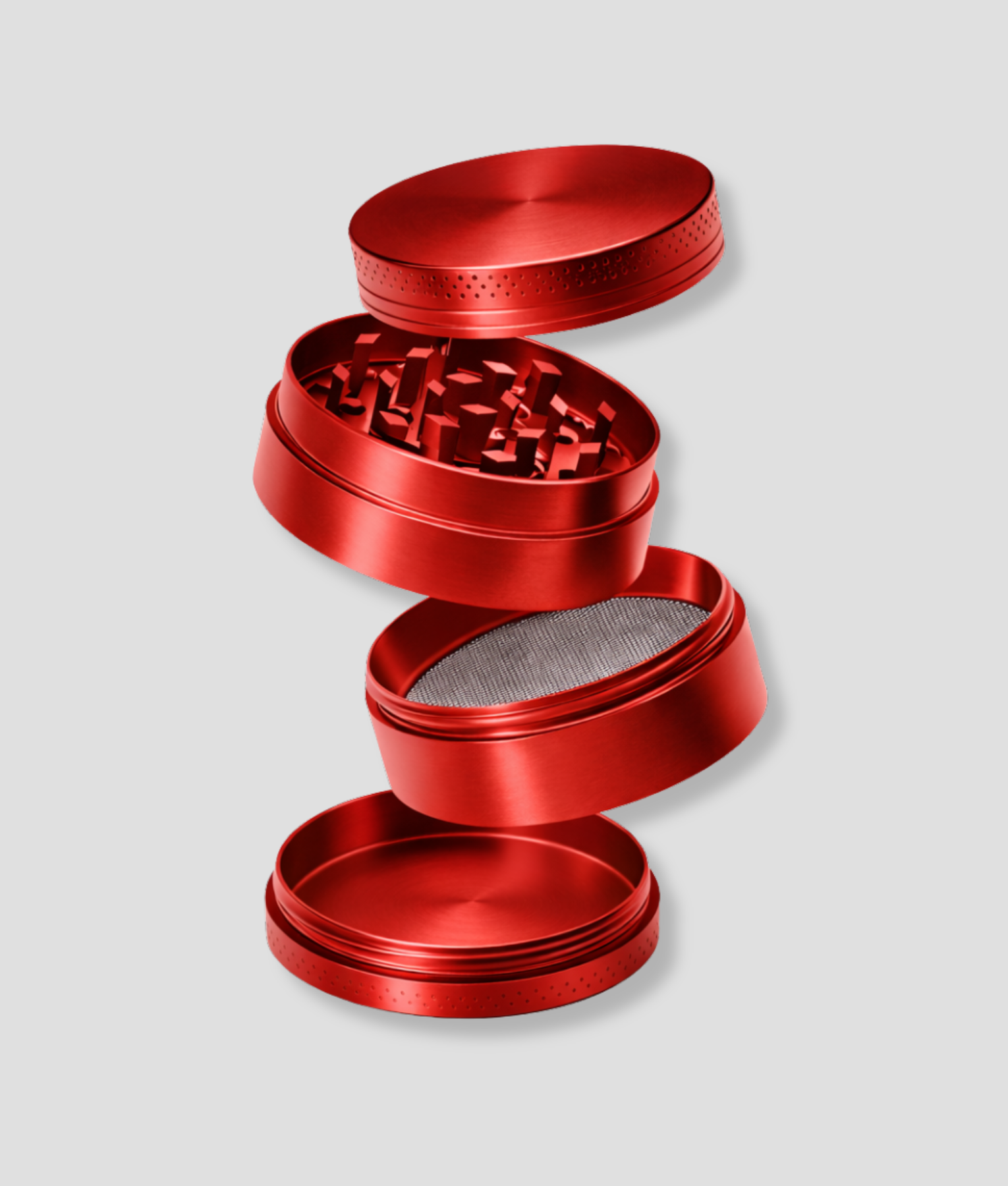 rode metalen grinder 4 delig