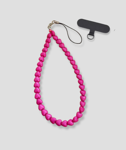 roze telefoonghanger kralen