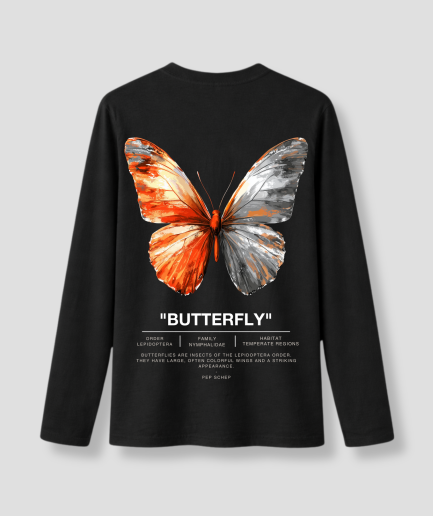 zwarte longsleeve butterfly pappilon
