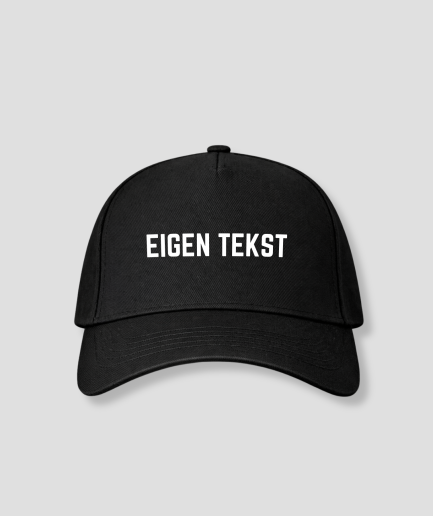 zwarte pet met eigen tekst custom