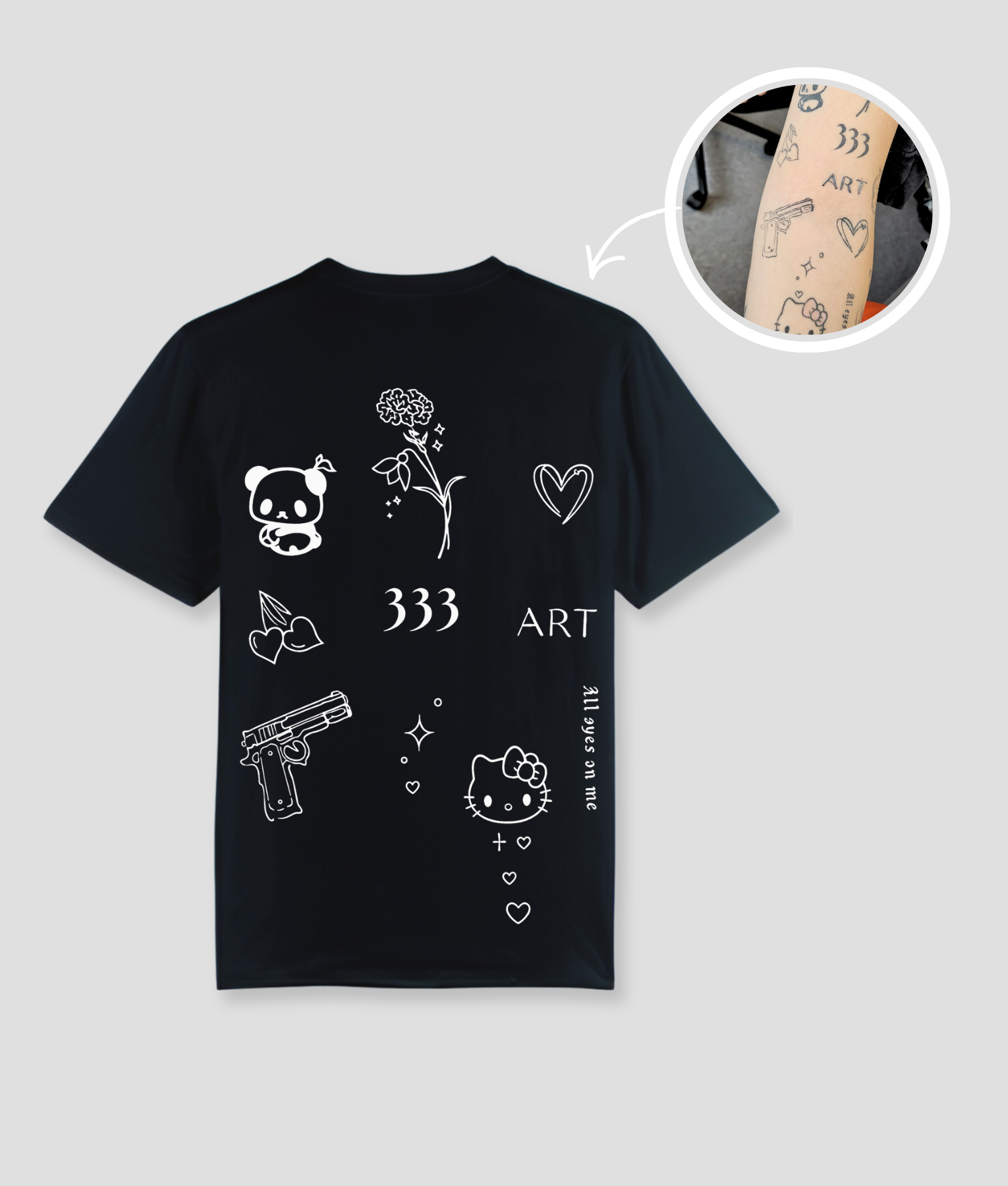 JE EIGEN TATTOO op een tshirt