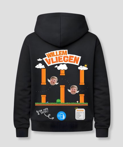 Willem vliegen hoodie - zwart