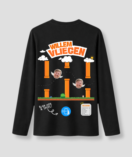 Willem vliegen longsleeve zwart