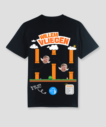 Willem vliegen shirt zwart