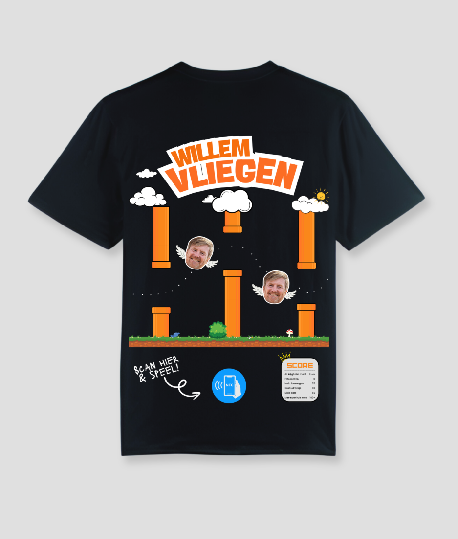Willem vliegen shirt zwart