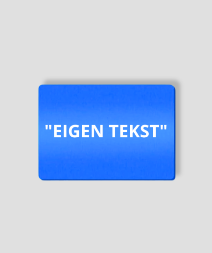 blauwe snuifpas eigen tekst