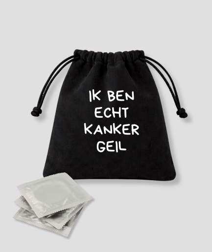 condooms zakje met tekst