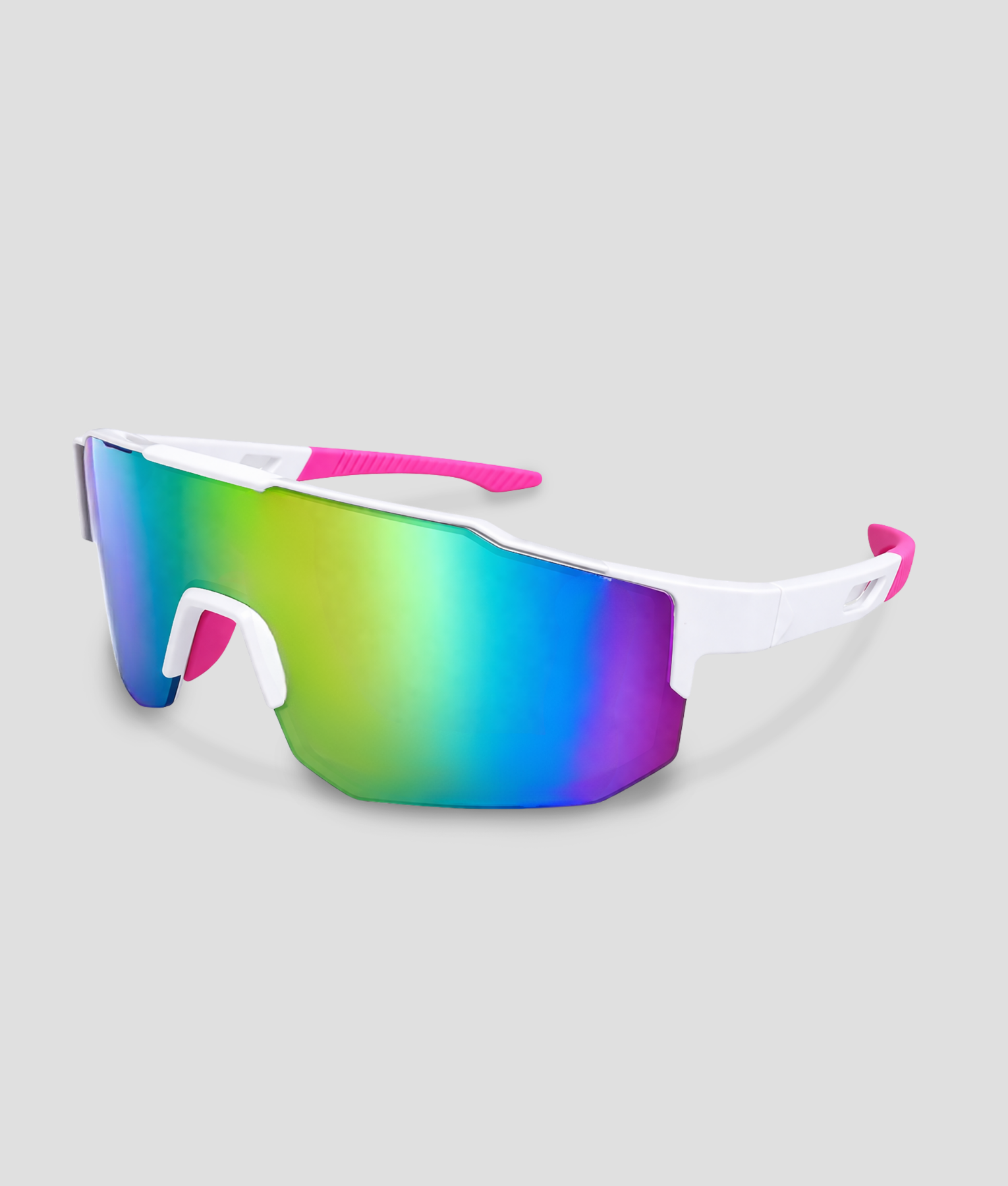 wit met roze rave bril racen