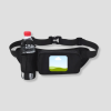 Zwarte fanny pack met fleshouder en landschapsfoto opdruk op voorzijde