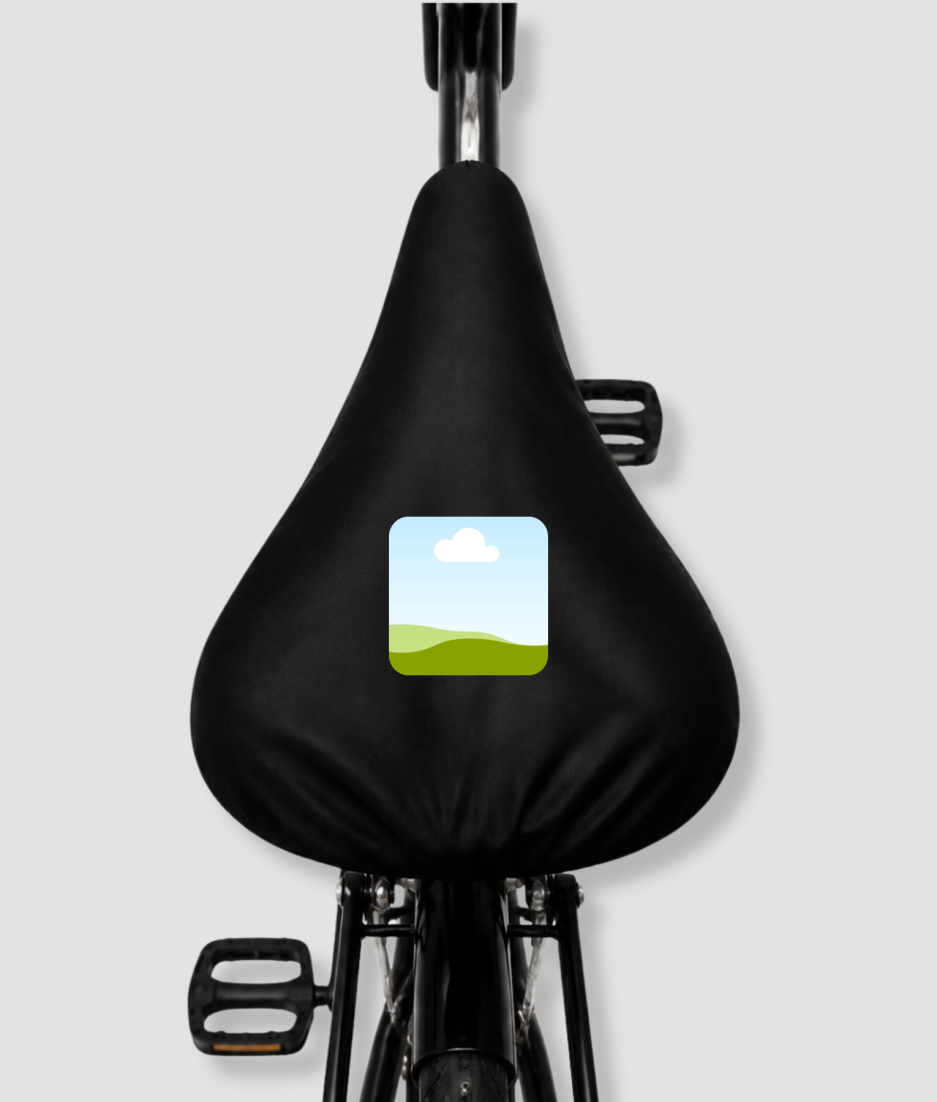 Zwarte fietszadelhoes met custom eigen foto opdruk gepersonaliseerde foto zadelhoes cadeau voor fietsers en wielrenners