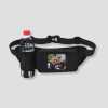 Zwarte fanny pack met fleshouder en persoonsfoto opdruk op voorzijde