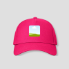 Fuchsia snapback cap met vierkante foto opdruk op voorpaneel
