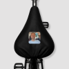 Zwarte fietszadelhoes met custom persoonsfoto voorbeeld gepersonaliseerde foto zadelhoes cadeau voor fietsers