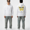 Witte hoodie met gele vlinder en Butterfly print op de rug