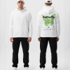 Witte hoodie met groene vlinder en Butterfly print op de rug