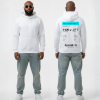 Witte hoodie met turquoise boarding pass print en eigen tekst op de rug