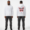 Witte hoodie met rode vlinder en Butterfly print op de rug