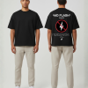 Zwart T-shirt met NO FLASH POLICY tekst en rode verbodspictogram op de rug